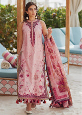 WES By Farah Talib Aziz Embroidered Jacquard 3 Piece Unstitched Suit FTA25WL D-03 PRCISCILLA PINK